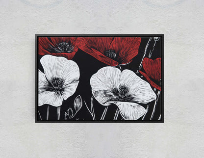 Red White Poppies, Poppy Flowers, Poppies Painting