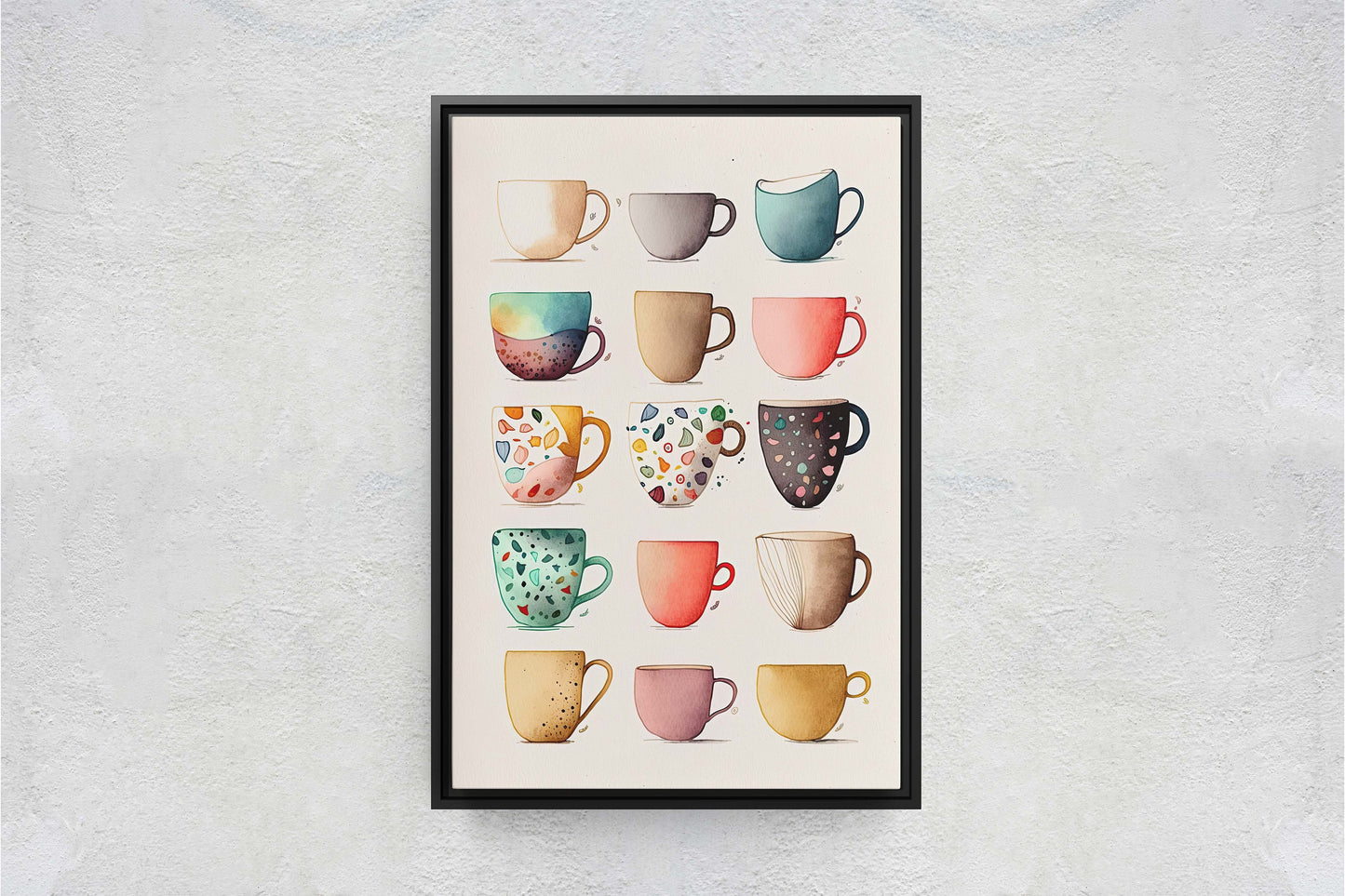 Mug Art, Coffee Mugs, Tea Cups, Kitchen Decor, Cafe Art, Barista Decor, Coffee House, Dining Room, Latte, Espresso, Large Print