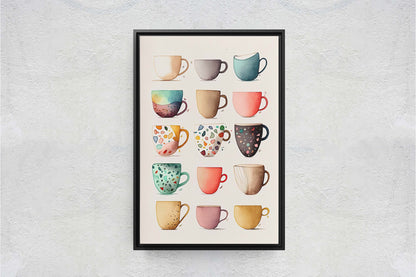 Mug Art, Coffee Mugs, Tea Cups, Kitchen Decor, Cafe Art, Barista Decor, Coffee House, Dining Room, Latte, Espresso, Large Print