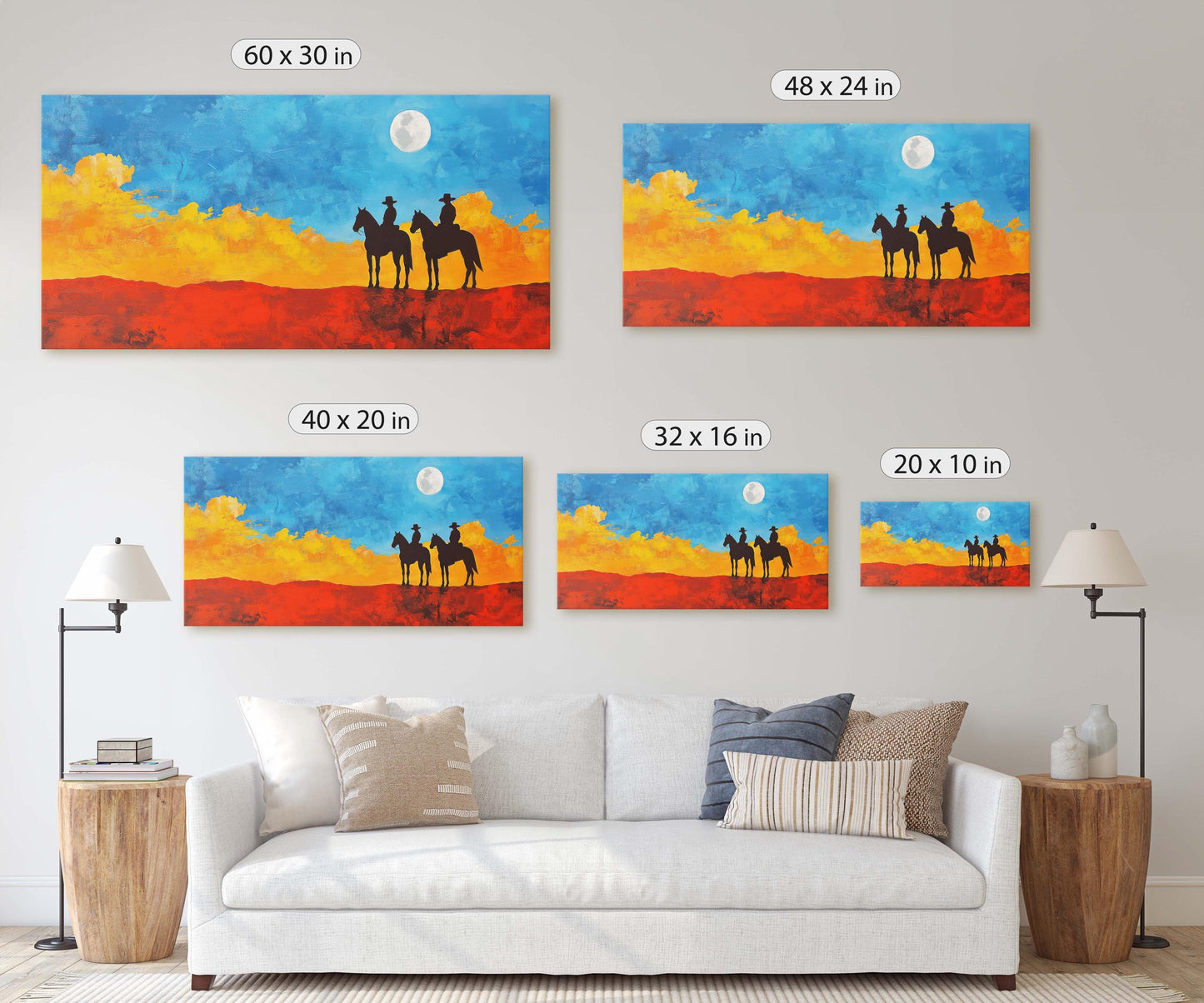 Cowboy Adventure, Western Decor, Pop Art, Bright Colorful