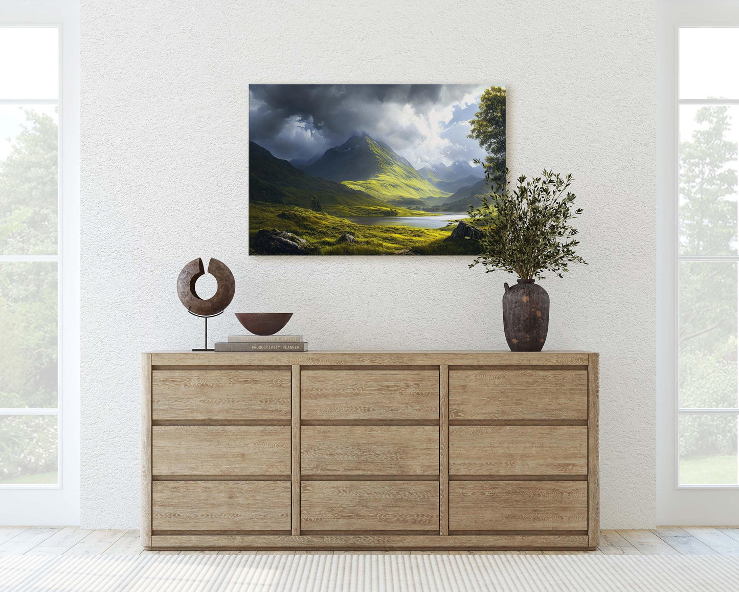 Celtic Highlands, Scottish Highland, Mountain Valley, Valley Painting, Light After Storm