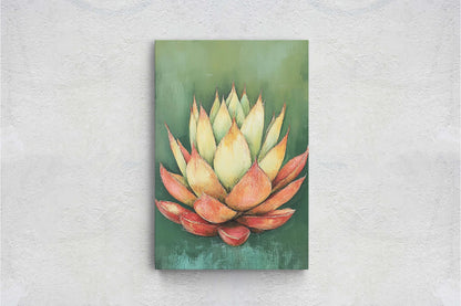 Red Green Agave, Abstract Agave, Minimalist Decor