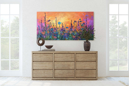 Vivid Wildflowers, Flower Painting, Statement Piece