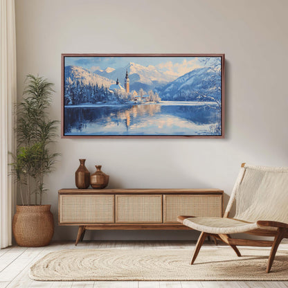 Lake Bled Painting, Slovenia Art, Landscape Painting, Nature Art