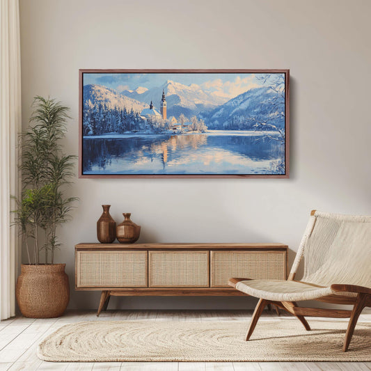 Lake Bled Painting, Slovenia Art, Landscape Painting, Nature Art