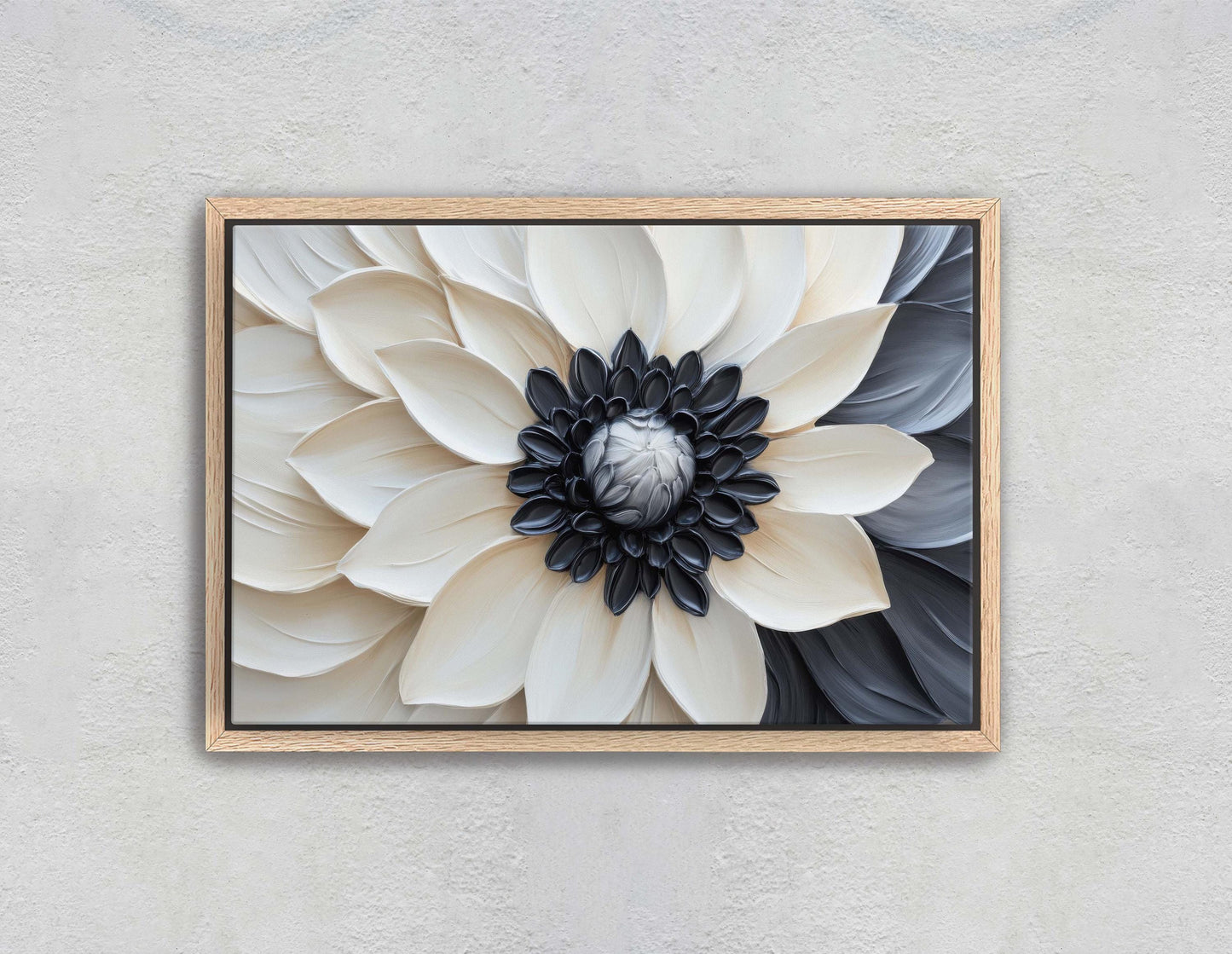 Flower Painting, Black White Floral, Contemporary Art