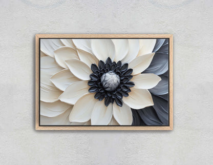 Flower Painting, Black White Floral, Contemporary Art