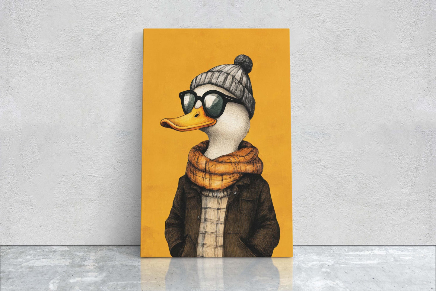Hipster Duck, Pop Art, Modern Decor, Street Art, Animal Art, Unique Art, Animal Sunglasses, Kids Room, Boys Room