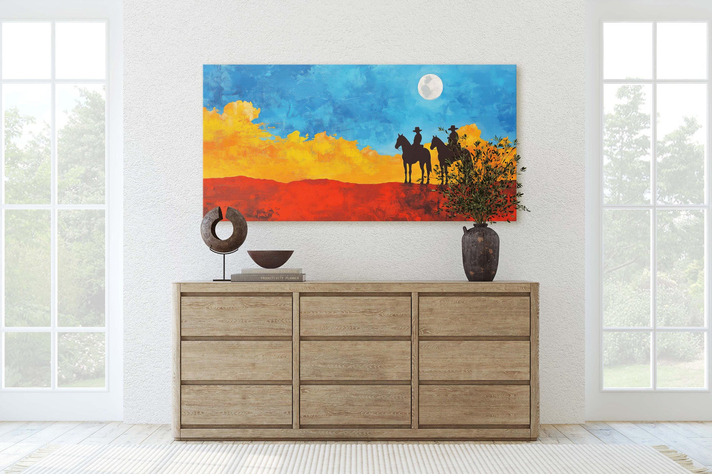 Cowboy Adventure, Western Decor, Pop Art, Bright Colorful