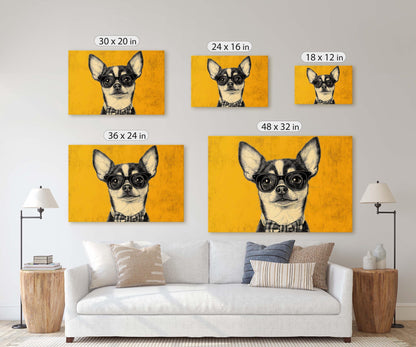 Hipster Chihuahua, Pop Art, Modern Decor, Street Art, Animal Art, Unique Art, Kids Room, Boys Room, Girls Room