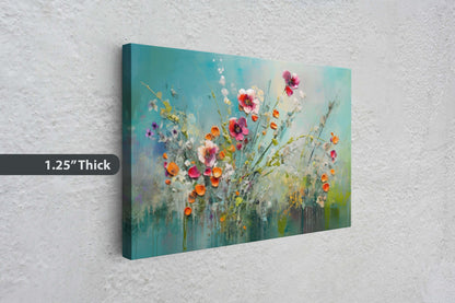 WIldflower on Canvas, Spring time, abstract print, Floral Decor, Botanical Art, Flower Painting, Dining Room Art, Living Room, Office Art