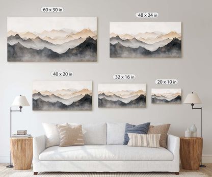Misty Mountains, Foggy Landscape, Abstract Mountains, Contemporary Art