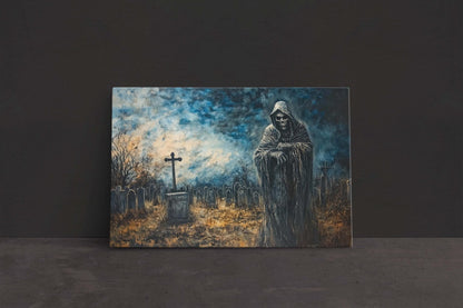 Grim Reaper, Death Cemetery, Graves Night, Creepy Art, Gothic Halloween, Dark Academia, Dark Arts