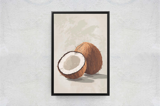 Coconut Print, Coconut Still life, Food Decor, Bahamas Decor, Tiki Decor