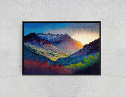 Telluride Colorado Art Ready To Hang Large Print, Oil Painting, Landscape, Mountains, Natural Beauty, Colorful