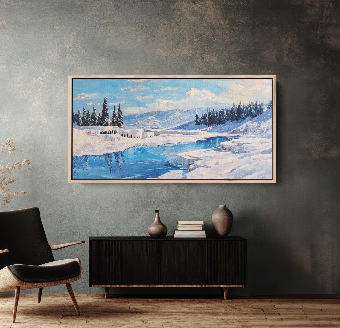 Pamukkale Turkey, Cotton Castle Painting, Thermal Pool Art, Nature Painting