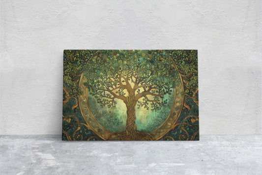 Tree of Life, Celtic Art, Yggdrasil Painting, Norse Mythology, Symbolic Artwork, Nature Decor, Abstract Nature, Large Print