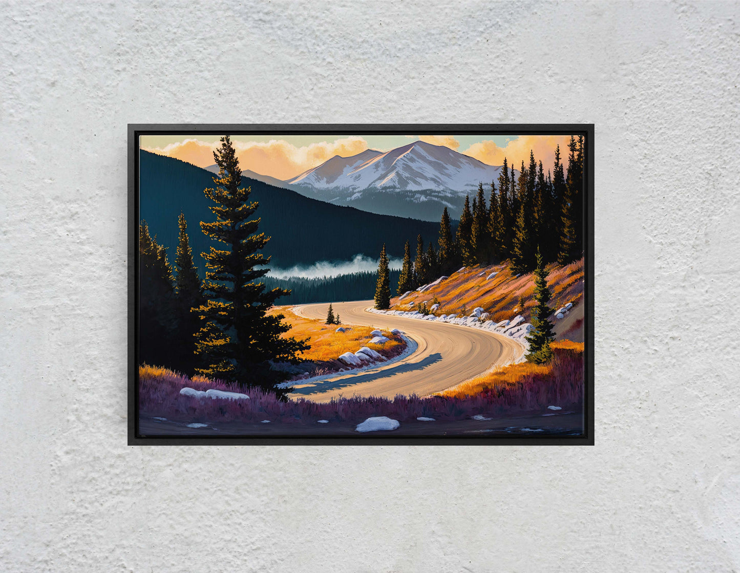 Monarch Pass Colorado, Mountain Landscape, Winding Road, Canvas Art Print, Ready to Hang, Evergreen, Landscape Painting, Continental Divide