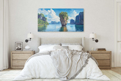 Khao Phing Kan, Thailand Island Art, Nature Painting, James Bond Island