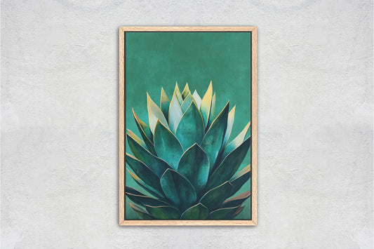 Emerald Green Agave, Agave Painting, Contemporary Decor