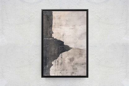 Wabi Sabi Artwork, Minimalist Texture, Neutral Tones, Black and White, Extra Large Print, Framed Canvas, Abstract, Texture