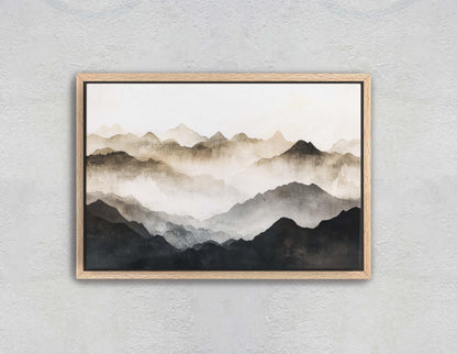 Foggy Mountain Art, Misty Mountains, Nature Painting