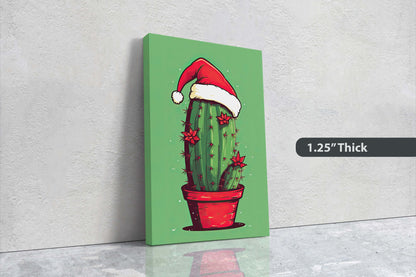 Christmas Cactus, Cute Cactus, Cute Christmas Decor, Illustration, Southwester, Chibi Style, Cartoon Cactus