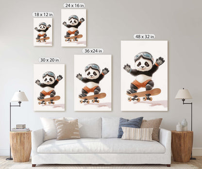 Panda Skateboard, Kids Room, Boys Room, Girls Room, Play Room