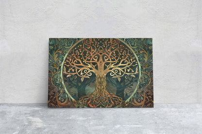 Tree of Life, Yggdrasil Painting, Norse Mythology, Celtic Art, Symbolic Artwork, Nature Decor, Abstract Nature, Large Print
