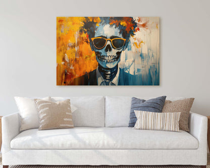 Hipster Skeleton, Halloween Abstract, Death Work, Halloween Pop Art, Creepy Decor, Gothic Art, Working Dead