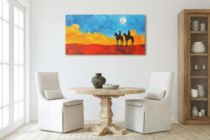Cowboy Adventure, Western Decor, Pop Art, Bright Colorful