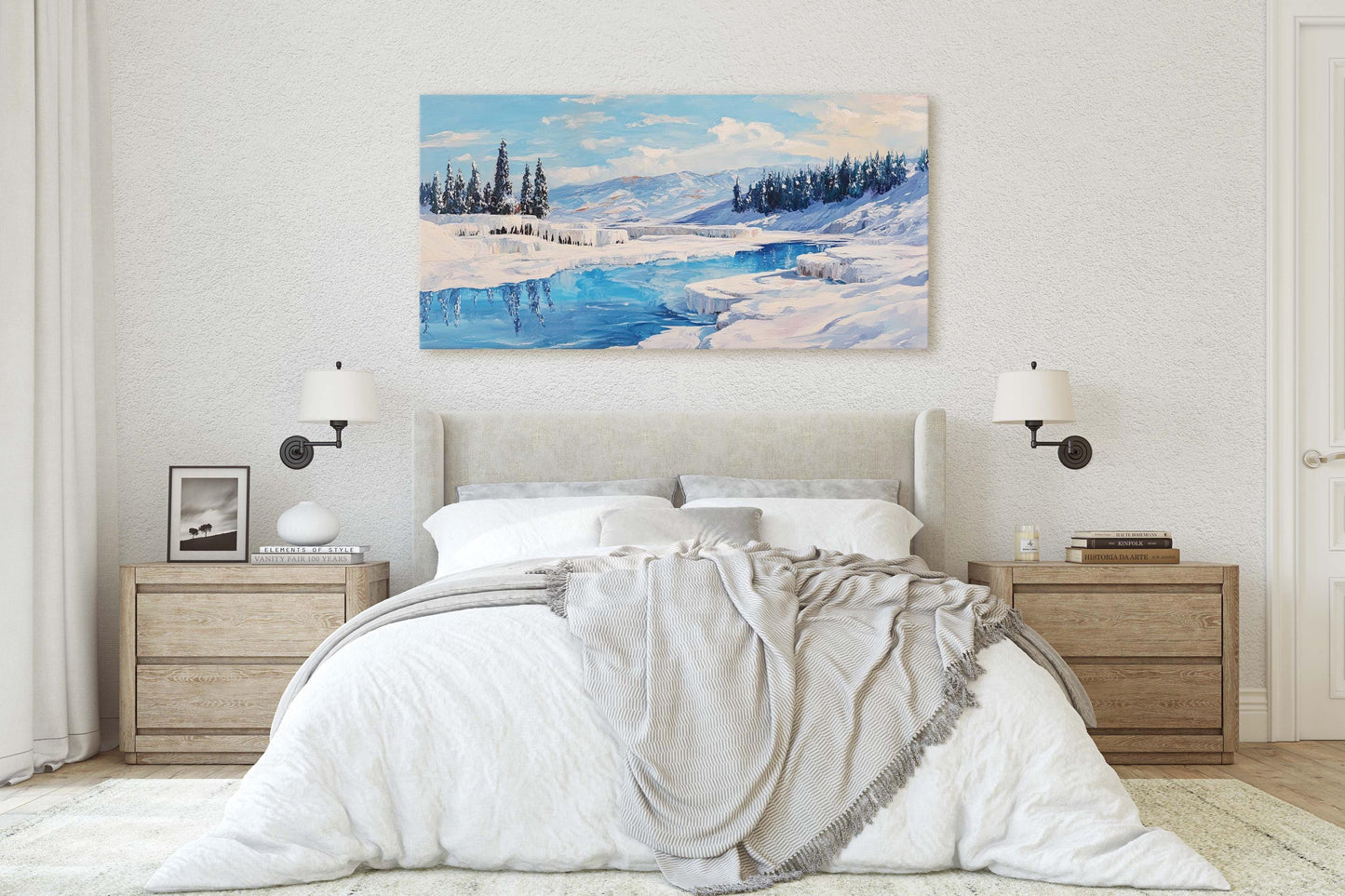 Pamukkale Turkey, Cotton Castle Painting, Thermal Pool Art, Nature Painting