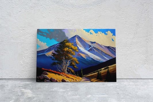 Pikes Peak Colorado Canvas Art Ready To Hang Large Print, Oil Painting, Landscape
