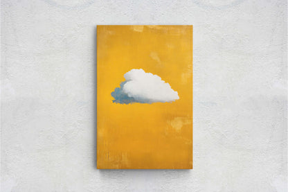 Cloud Art Vintage, Cloud Painting, Surreal Art, Pop Art, Yellow Gold Mustard