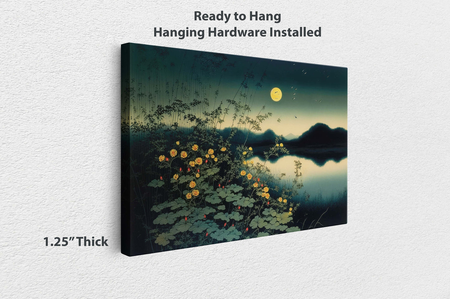 Japanese Firefly Canvas Art Ready To Hang Large Print, Oil Painting, Colorful