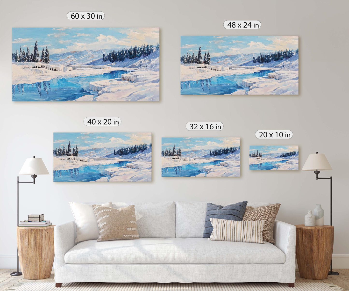 Pamukkale Turkey, Cotton Castle Painting, Thermal Pool Art, Nature Painting