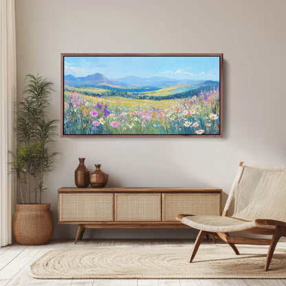 Wildflower Mountain, Spring Flowers, Scenic Nature, Floral Print