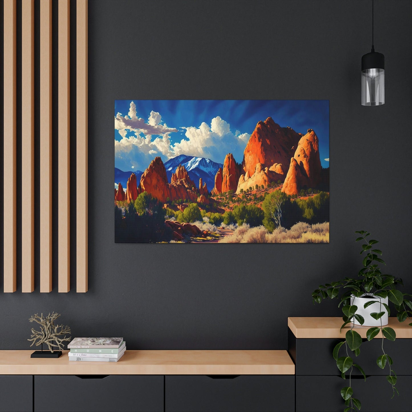 Garden Of The Gods Colorado Canvas Art Ready To Hang Large Print, Oil Painting, Landscape