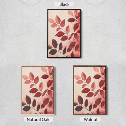 Leaves In Autumn, Red Burgundy Hues, Contemporary Leaves