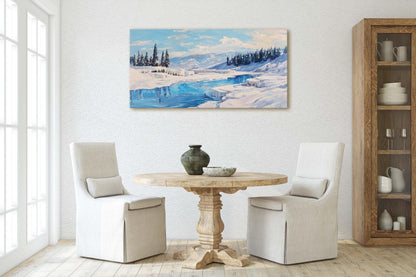Pamukkale Turkey, Cotton Castle Painting, Thermal Pool Art, Nature Painting