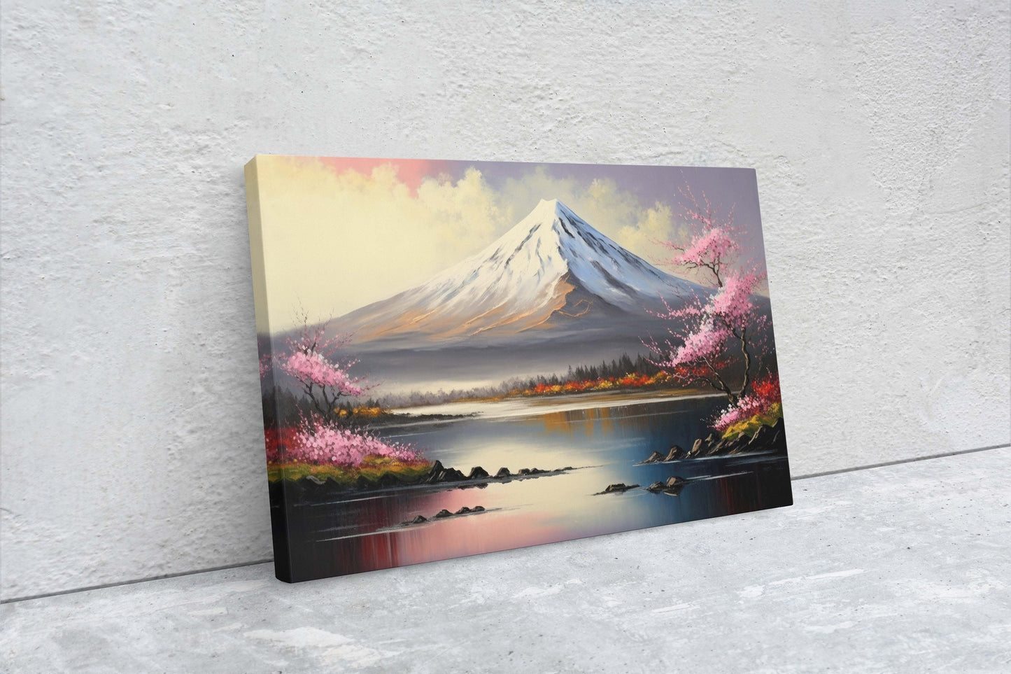 Mount Fuji Canvas Art Ready To Hang Large Print, Oil Painting, Landscape