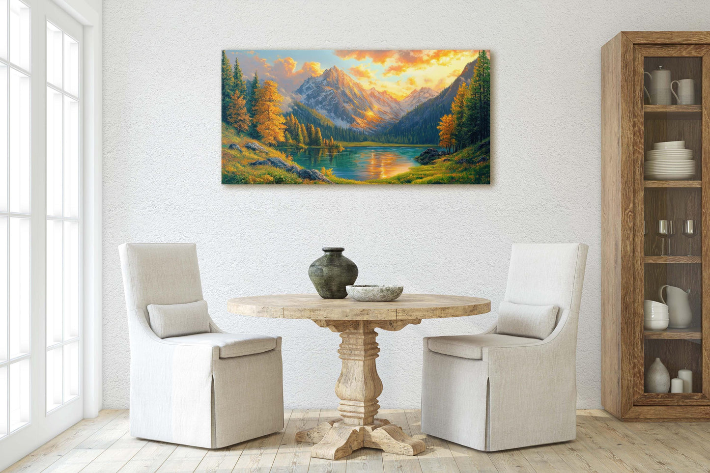 Fall Mountains, Mountain Lake, Nature Painting, Canvas print