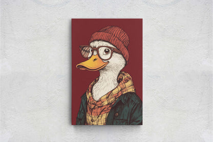 Hipster Duck, Pop Art, Modern Decor, Street Art, Animal Art, Unique Art, Animal Sunglasses, Kids Room, Boys Room
