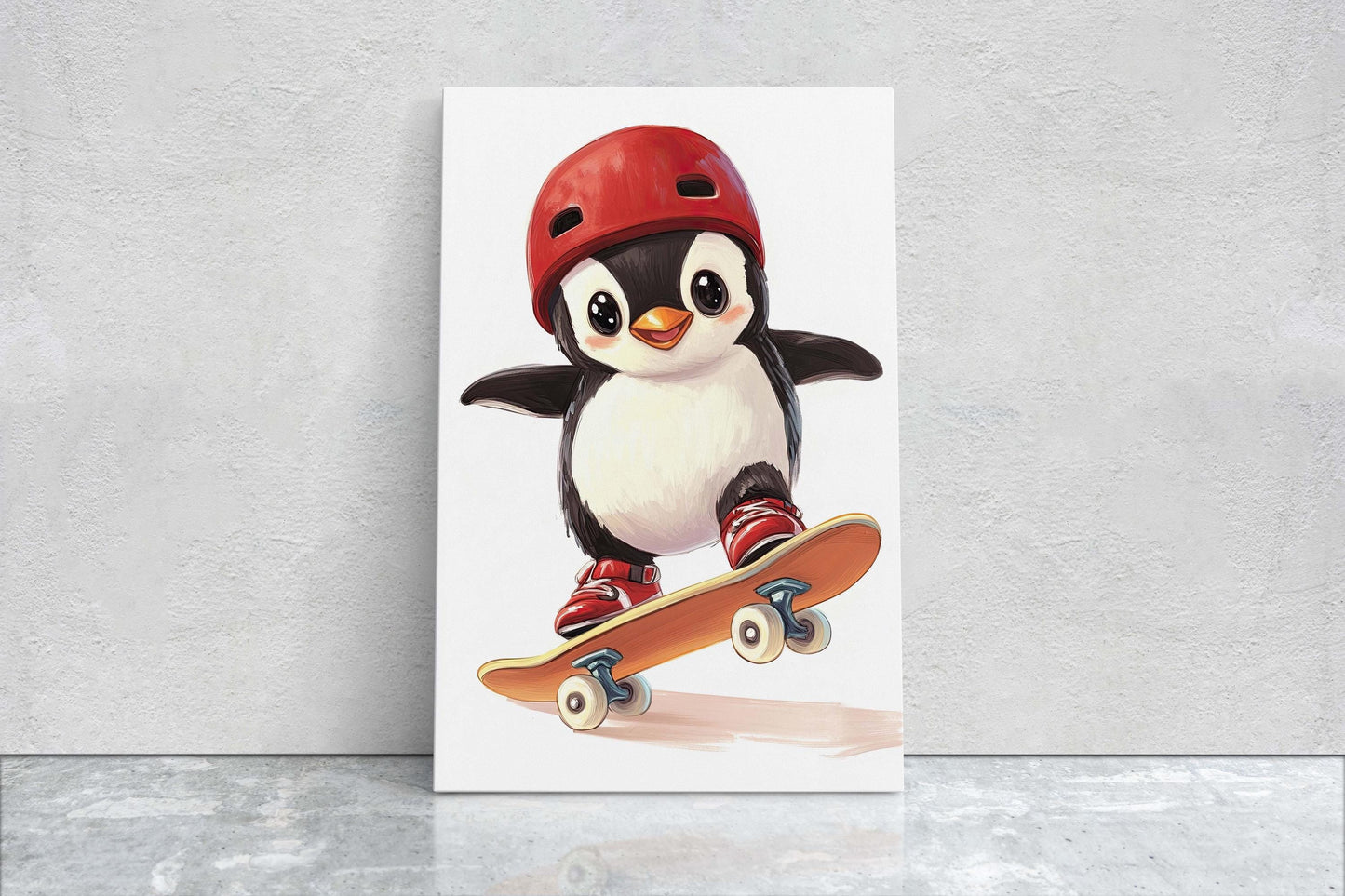 Penguin Skateboard, Kids Room, Boys Room, Girls Room, Play Room