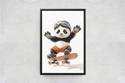 Panda Skateboard, Kids Room, Boys Room, Girls Room, Play Room