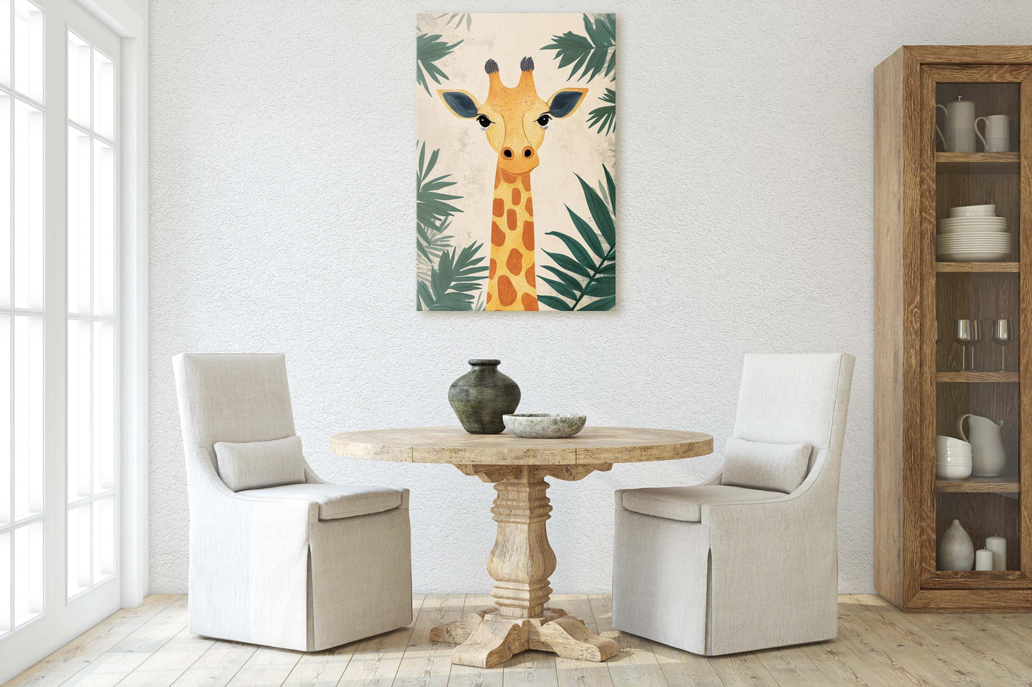 Giraffe Portrait, Cute Giraffe Print, Giraffe Jungle