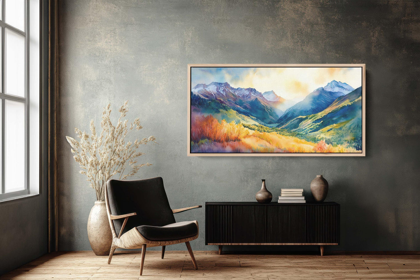 Rocky Mountains,Telluride Colorado,Fall Mountains, Vibrant Landscape, Framed Canvas, Extra Large Print