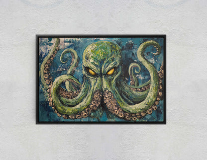 Cthulhu Painting, Evil Octopus, Fantasy Creature, Horror Art