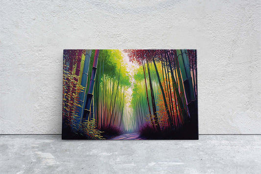 Arashiyama Bamboo Grove, Sagano Bamboo Forest,Canvas Art, Large Print, Painting, Landscape, Colorful