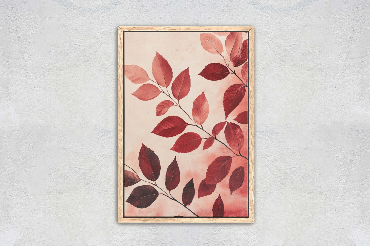 Leaves In Autumn, Red Burgundy Hues, Contemporary Leaves